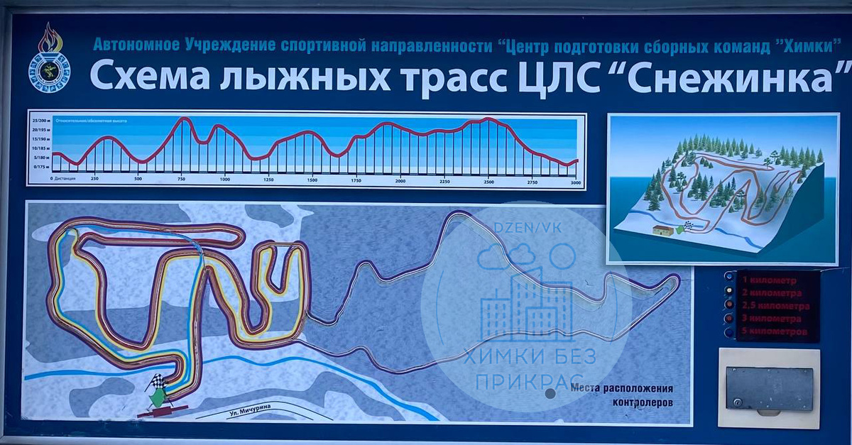 Снежинка лыжероллерная трасса вид 3.  
