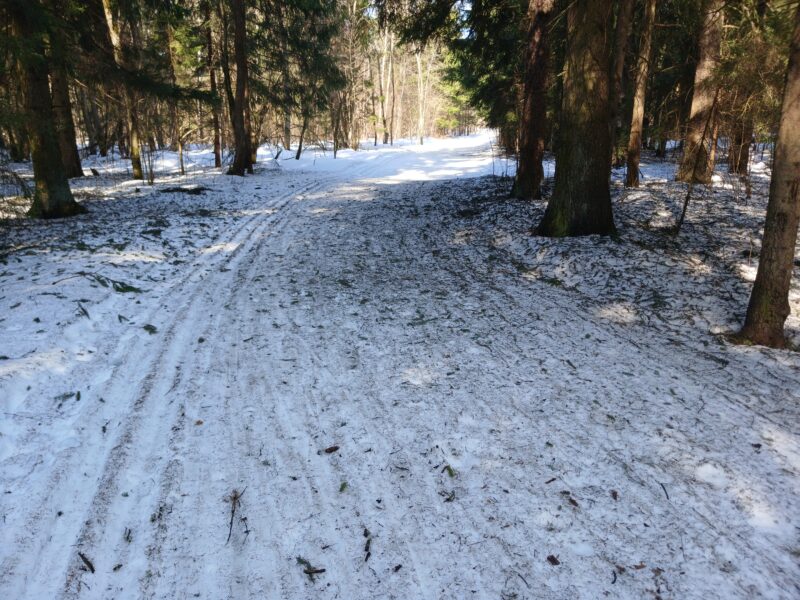 Трасса лыжная Тучково, состояние на 25 марта 2026 по отзыву, фото 5. Единственый грязный участок